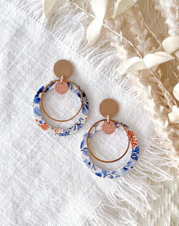 Nancy Joanna - Drop Earrings - Sweet Porcelain Ring - Rose Gold