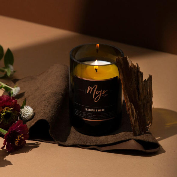 Mojo - Black Label - Leather & Wood - Candle